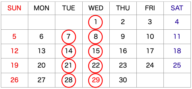猫クリニック4月休診情報