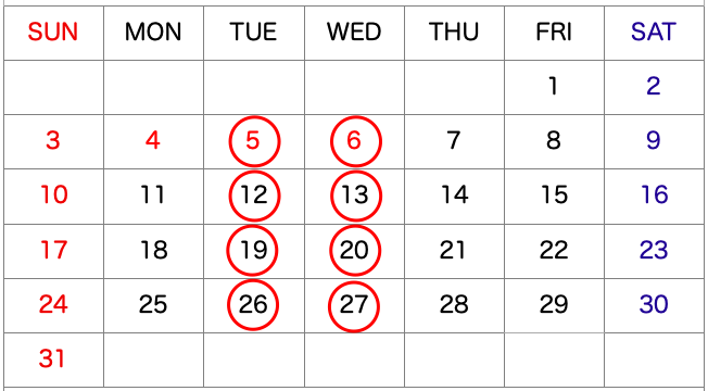 猫クリニック5月休診情報